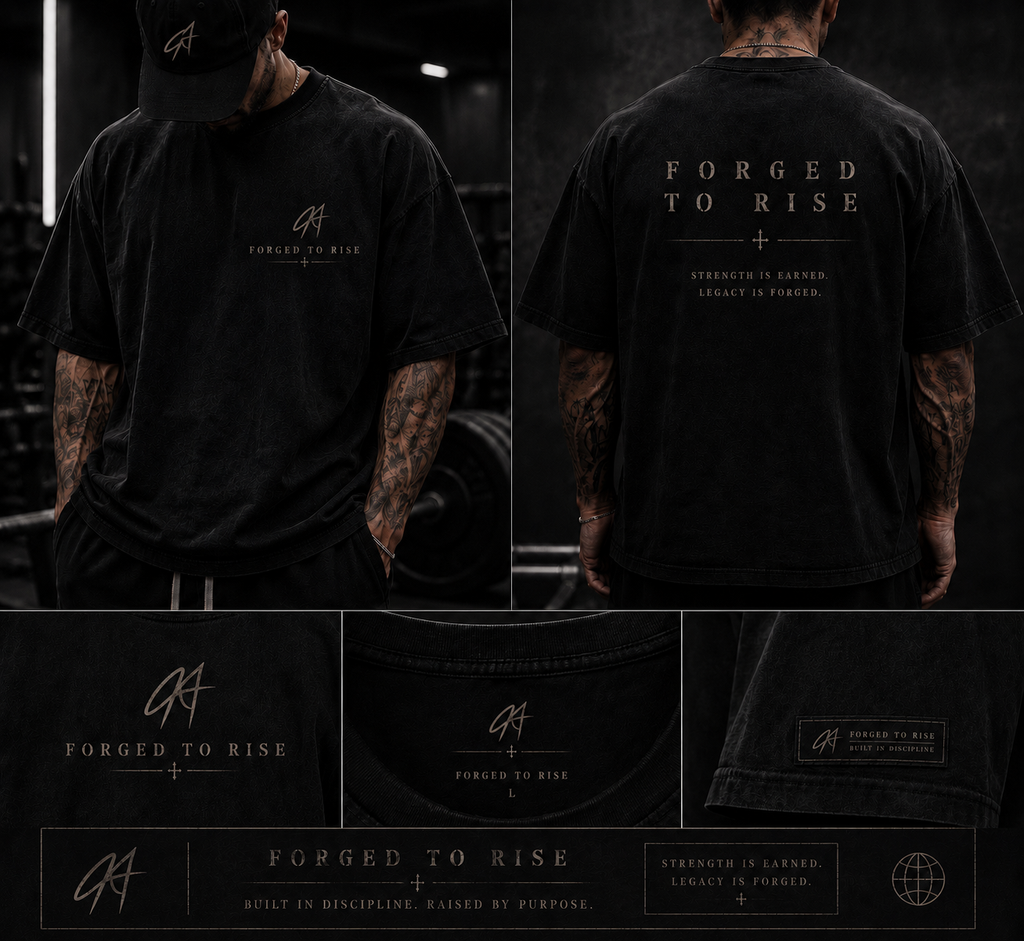Strength Is Earned Tee - lifestyle front and back