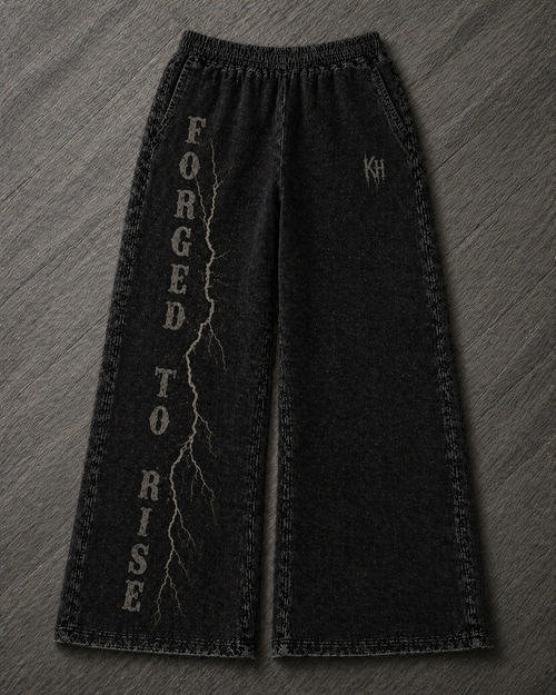 Forged to Rise Sweatpants with lightning bolt graphic and KH logo